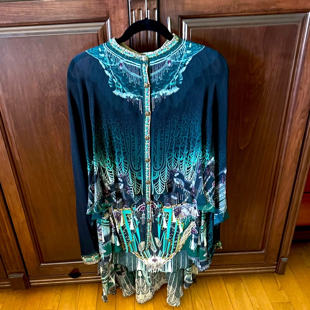 Camilla Silk Shirt baroque motifs  Size Small